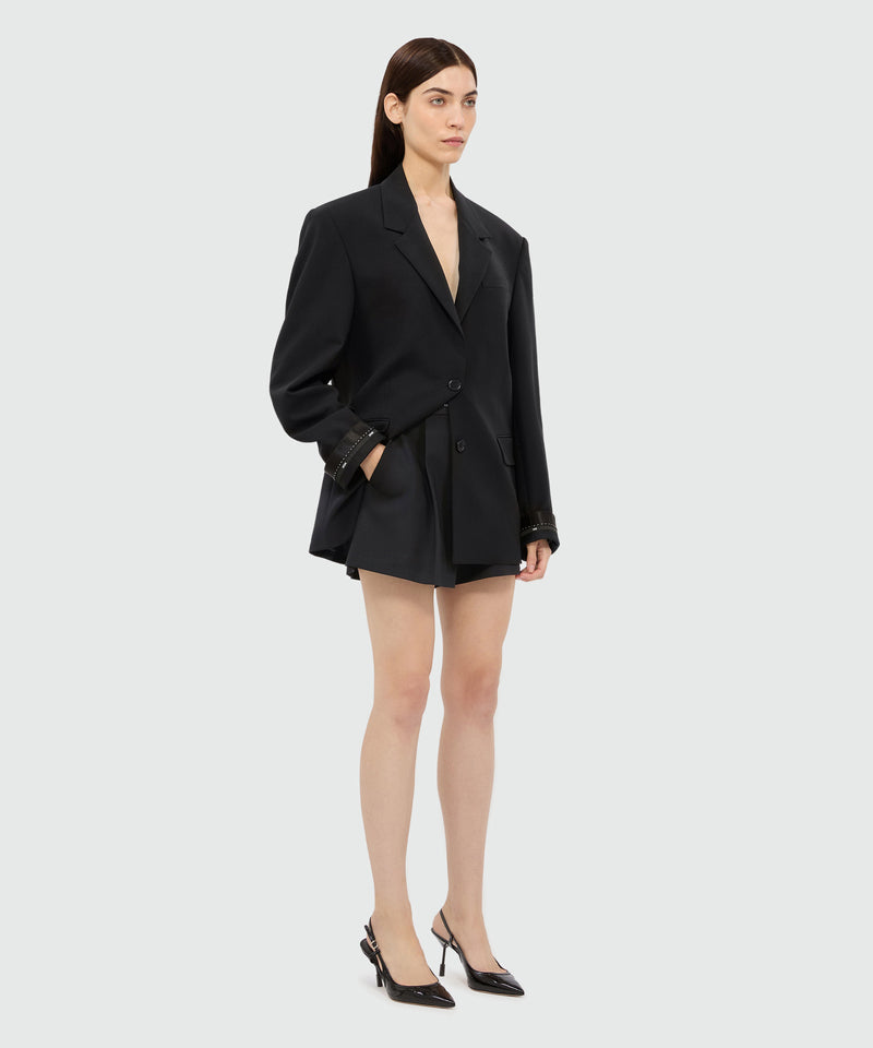 Black shorts in cool wool with MSGM ribbon 99 Women 
