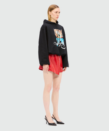 Red vinyl wrap shorts