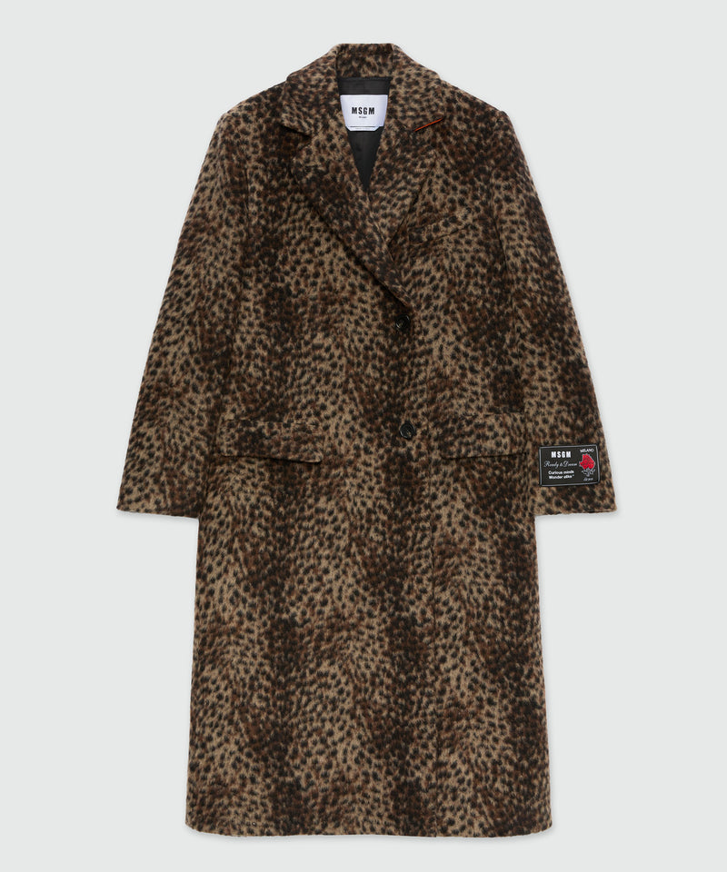 Wool cloth coat with lynx-effect pattern 29 Women 