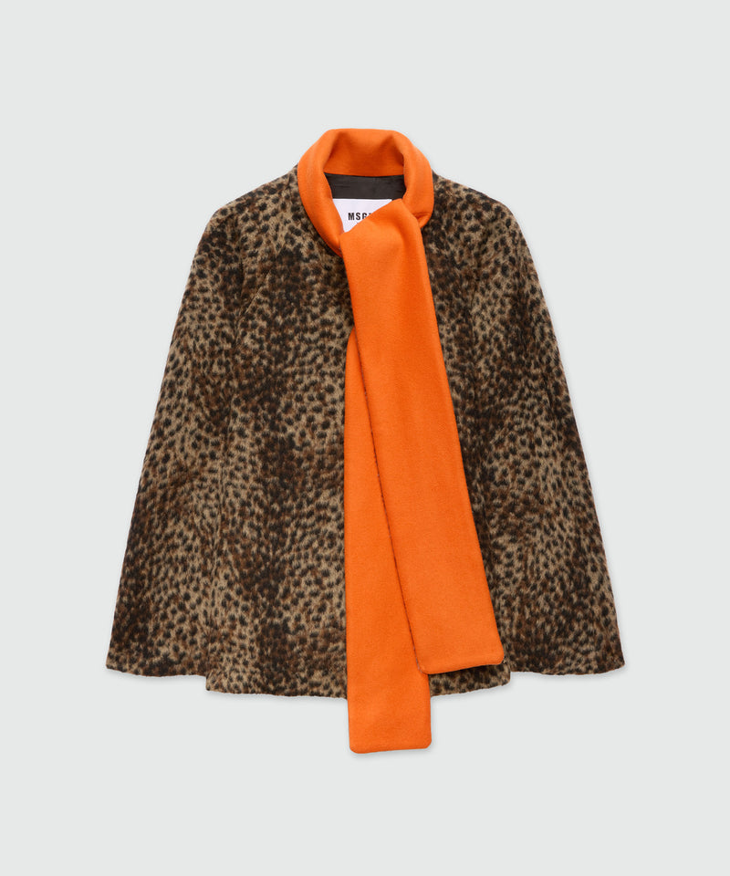 Woolen cloth cape with lynx-effect pattern 29 Women 