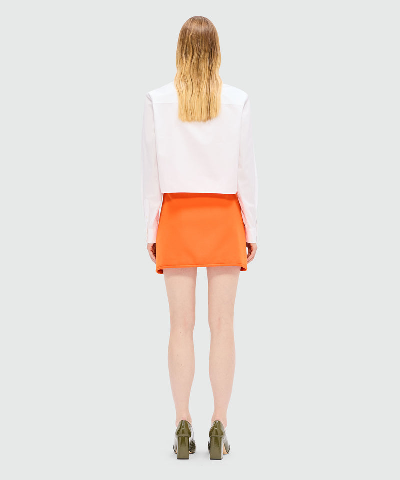 Orange cady miniskirt with "TheMwave" detail 10 Women 