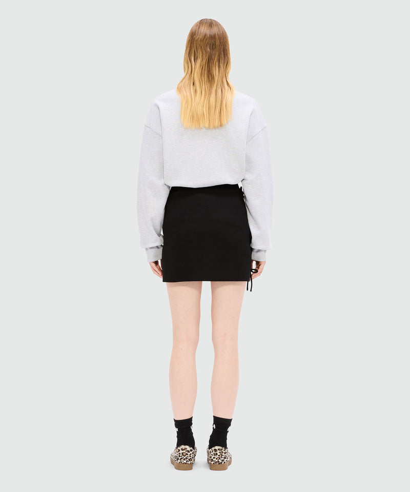 Black miniskirt in double crepe cady with bow detail 99 Women 