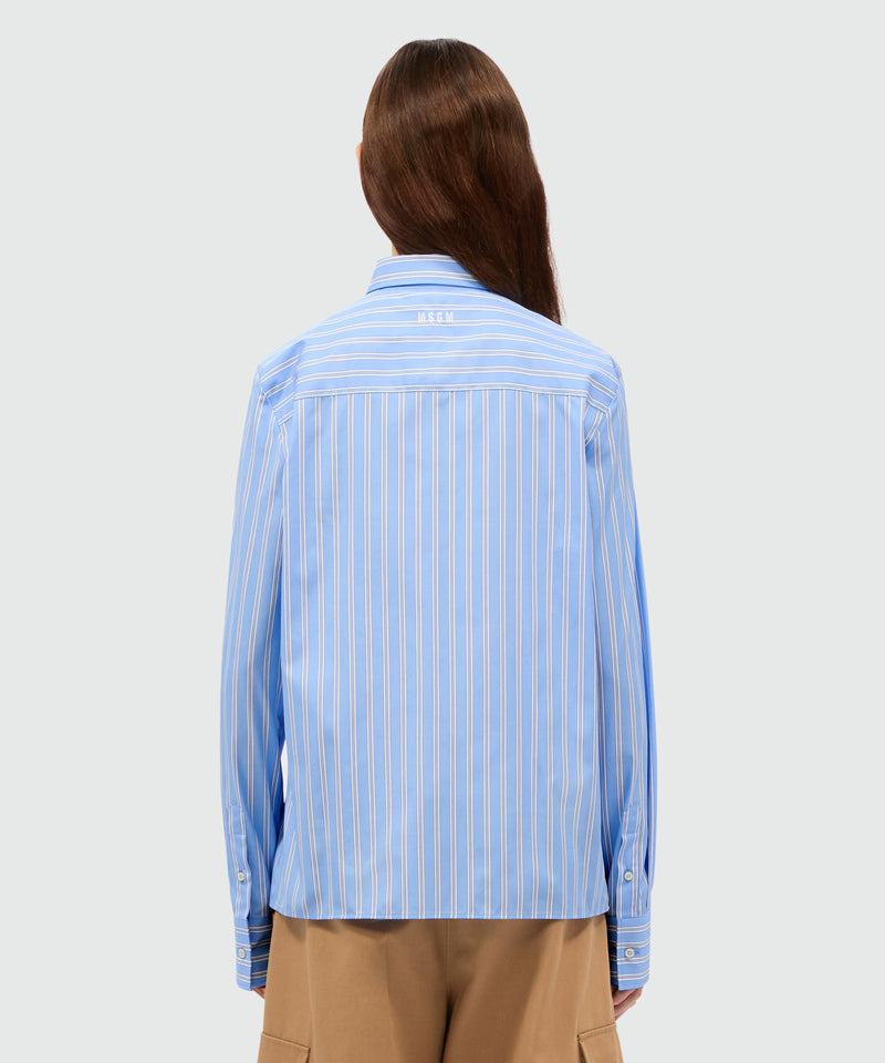 Light blue poplin shirt with bow detail 82 Women 