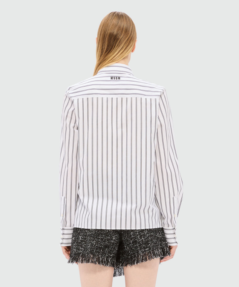 White poplin shirt with bow detail 1 Women 