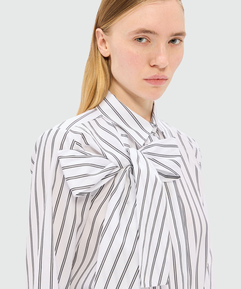 White poplin shirt with bow detail 1 Women 