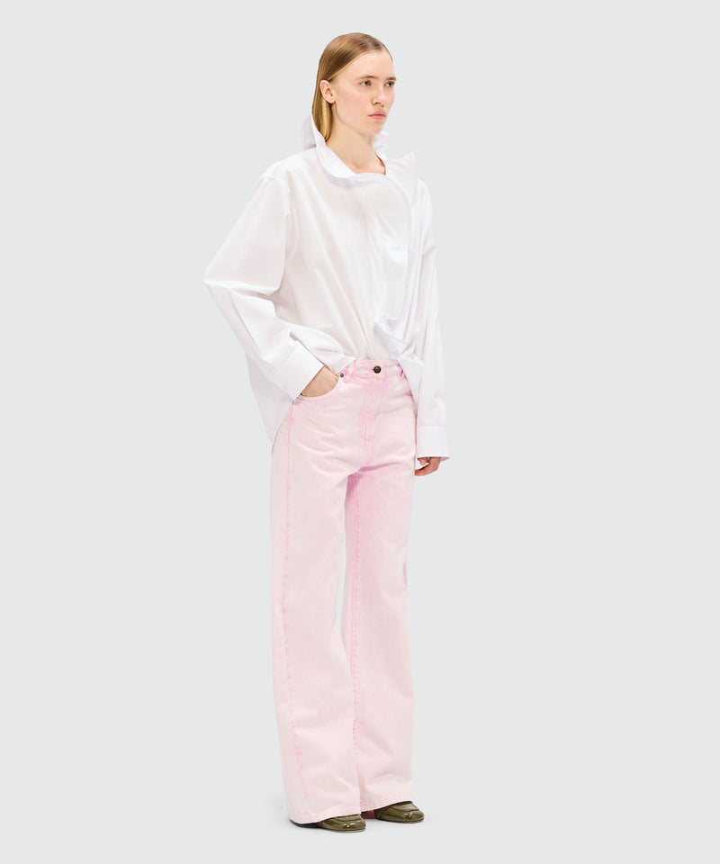 White poplin shirt with ruffles 1 Women 