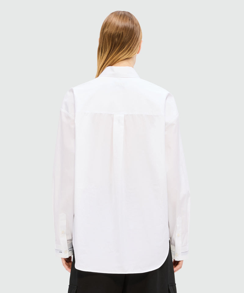 White cotton poplin shirt with MSGM logo cuff 1 Women 