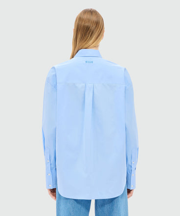 Light blue poplin shirt with "Sketched Bunnies" print