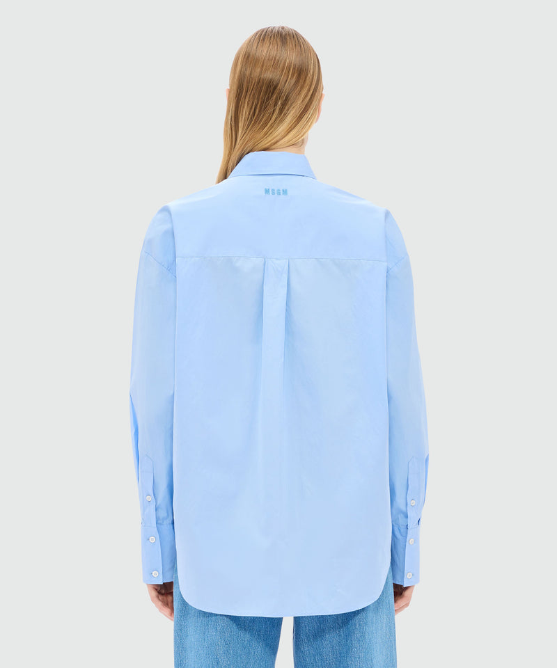 Light blue poplin shirt with "Sketched Bunnies" print 82 Women 