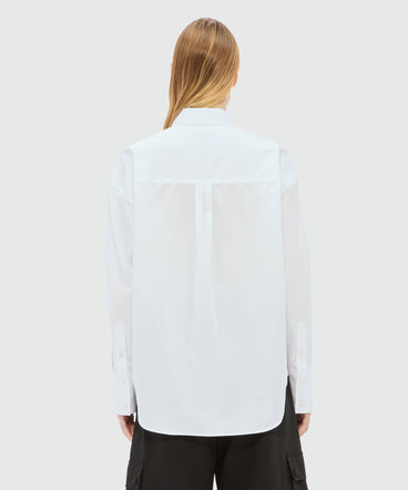 White poplin shirt with "Sketched Bunnies" print