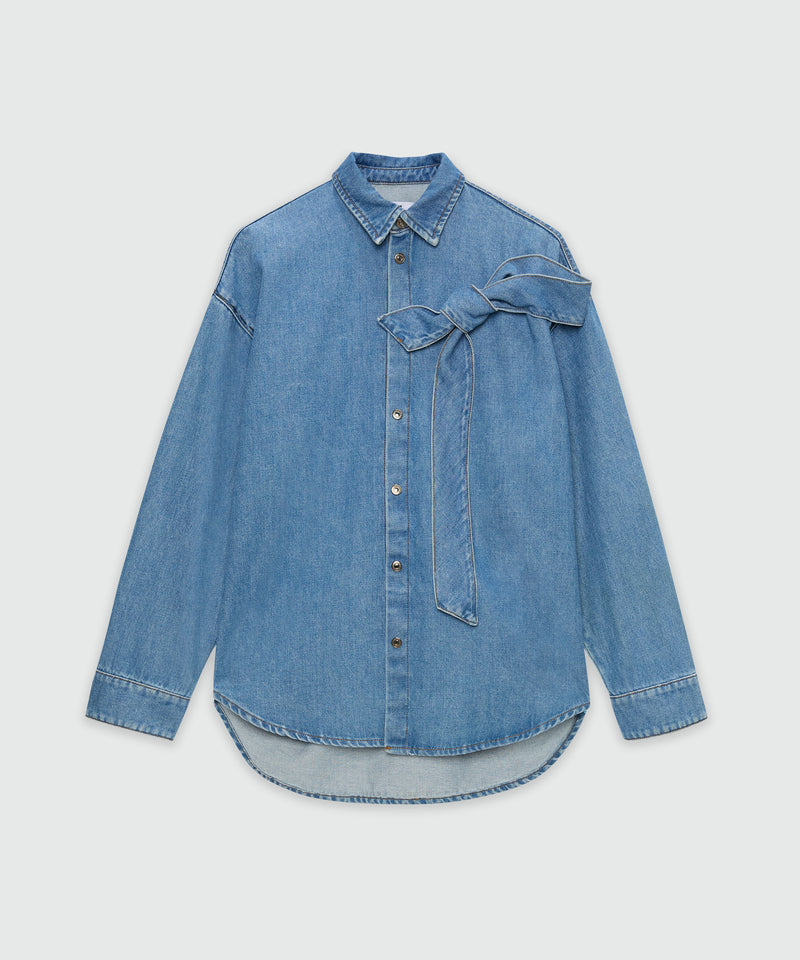 Blue denim shirt with bow 87 Women 