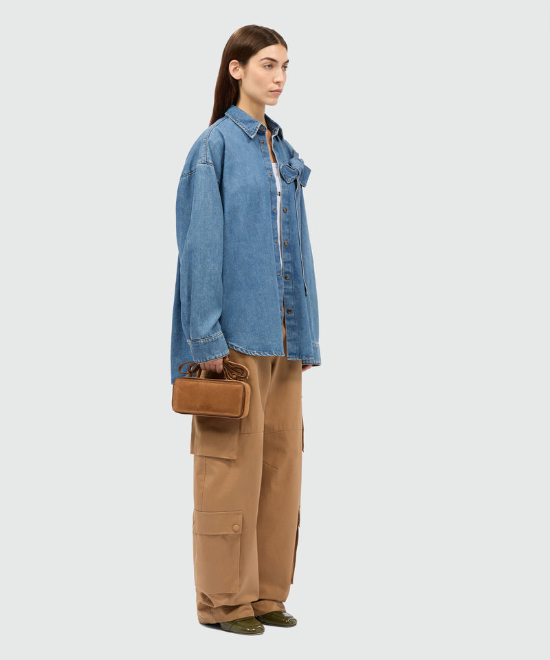 Blue denim shirt with bow 87 Women 