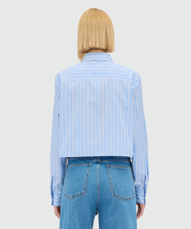 Light blue cropped poplin shirt with "Bunny" patch 82 Women 
