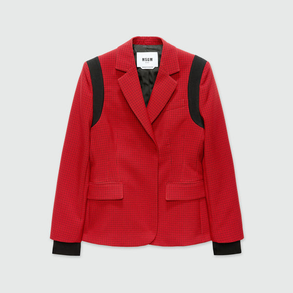 スーツ MSGM Women Suit Jackets 3841MDG2625710618 Red Single-breasted blazer in red flamed canvas MSGM Tailoring