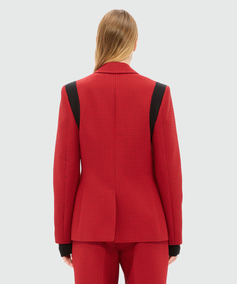 Red single-breasted jacket with check pattern 18 Women 