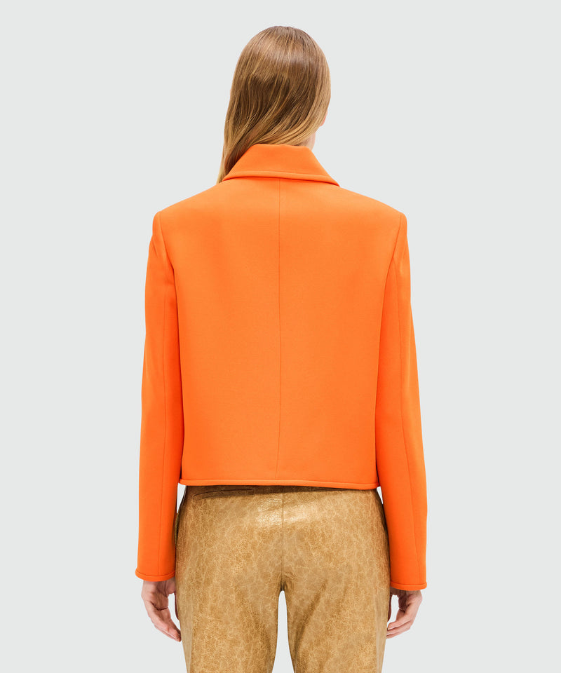 Giacca monopetto arancione in cady e dettaglio "TheMwave" 10 Donna 