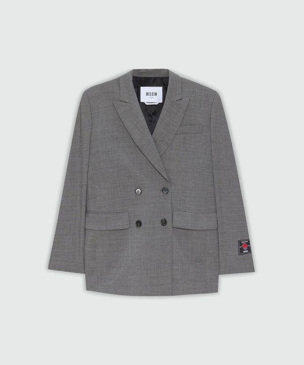 Anthracite double-breasted jacket in cool wool