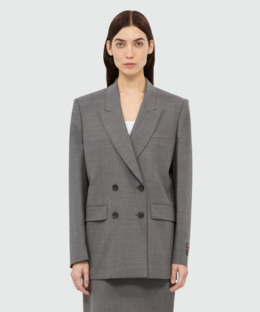 Anthracite double-breasted jacket in cool wool