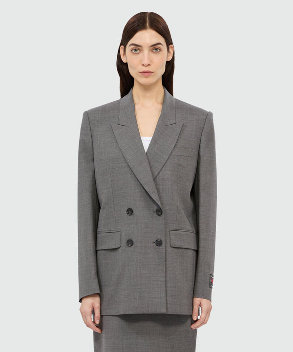 Anthracite double-breasted jacket in cool wool