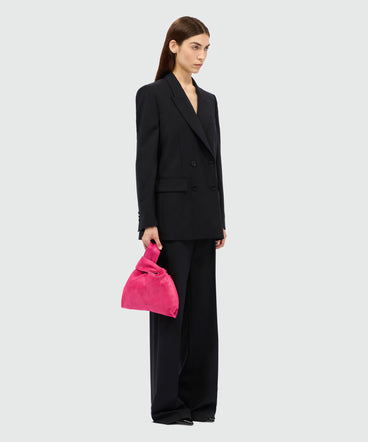 Black double-breasted jacket in cool wool