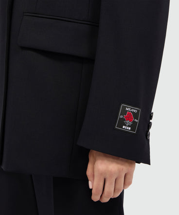Black double-breasted jacket in cool wool