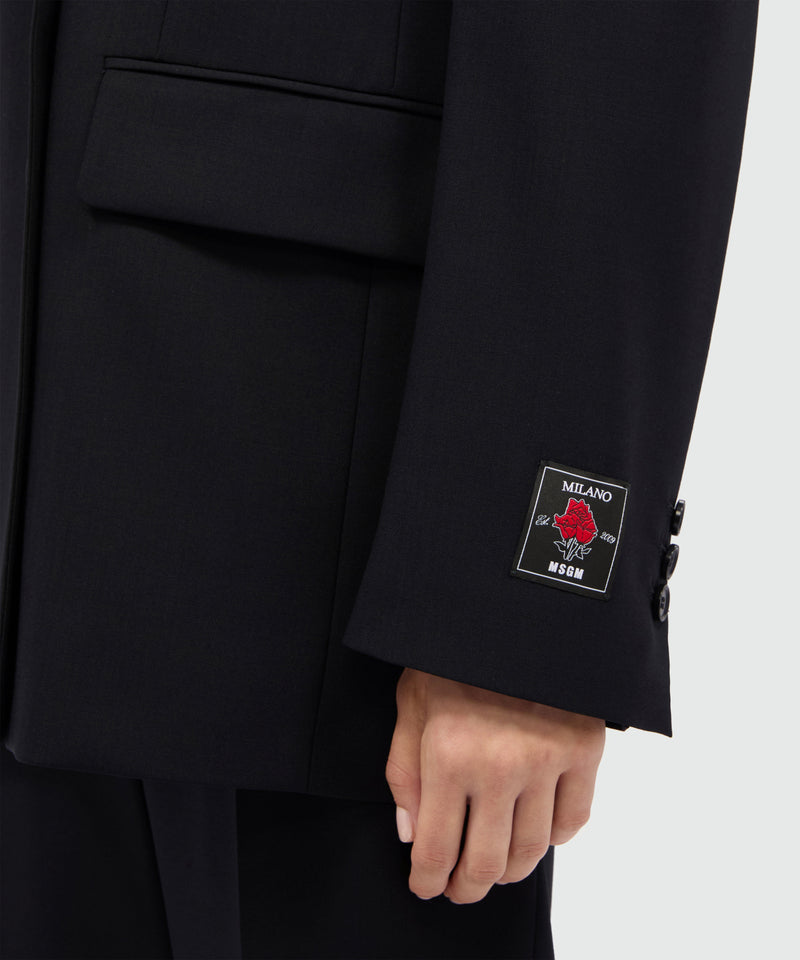 Black double-breasted jacket in cool wool 99 Women 
