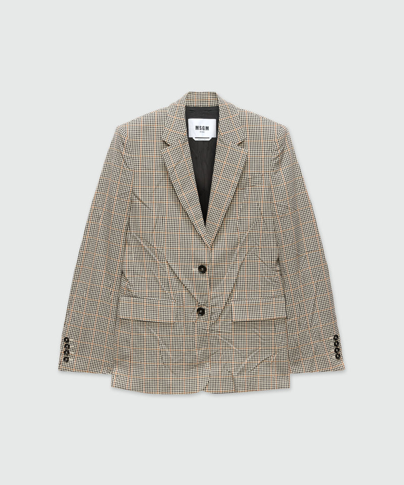 Ivory jacket in micro check with a wrinkled effect 02 Women 