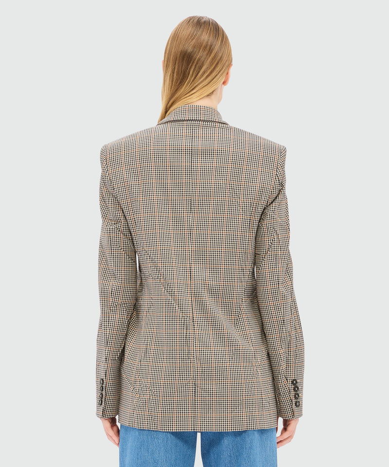 Ivory jacket in micro check with a wrinkled effect 02 Women 