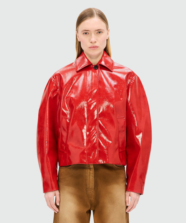 Red vinyl jacket