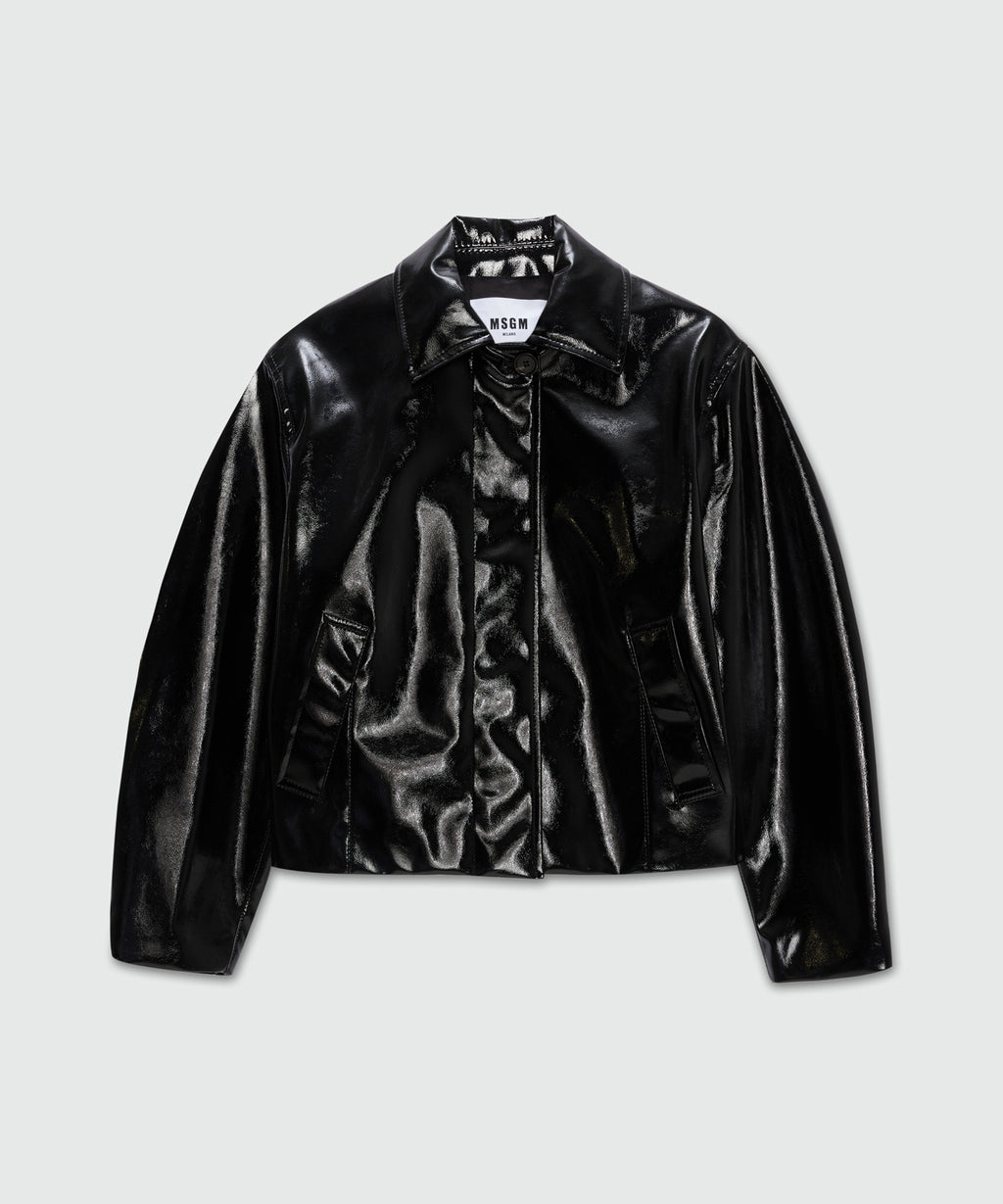 Black vinyl jacket - MSGM Official
