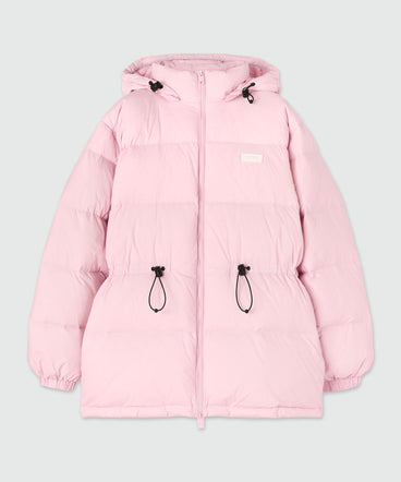 Pink ripstop nylon down jacket