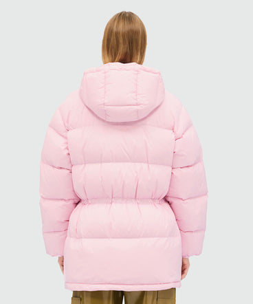 Pink ripstop nylon down jacket
