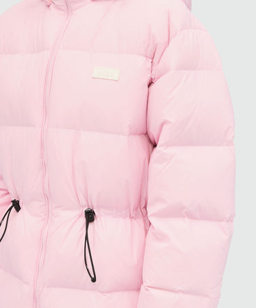 Pink ripstop nylon down jacket