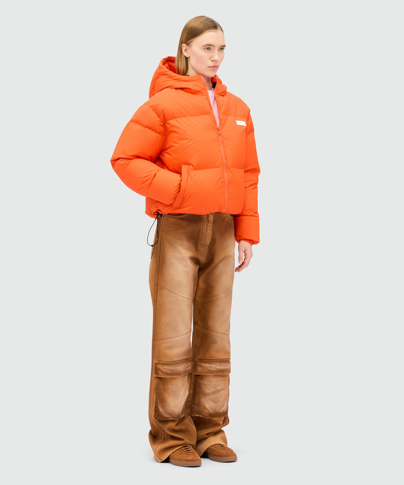 Orange ripstop nylon down jacket 10 Women 