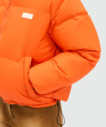 Orange ripstop nylon down jacket