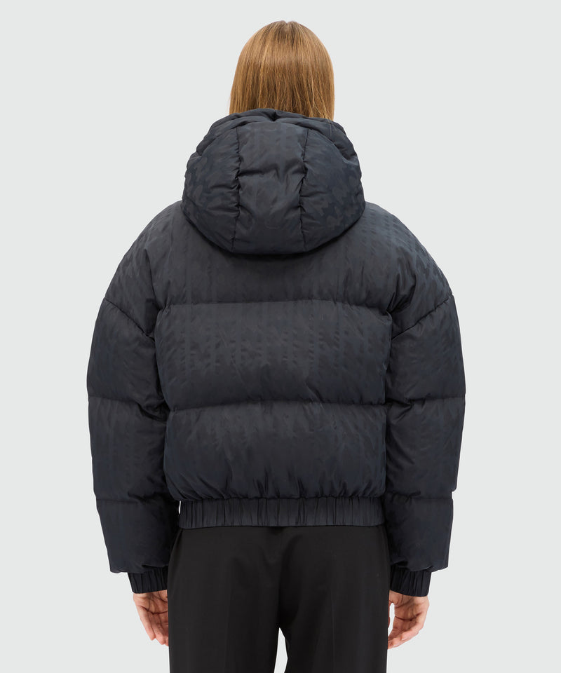 Piumino nero in nylon jacquard "TheMwave" 99 Donna 