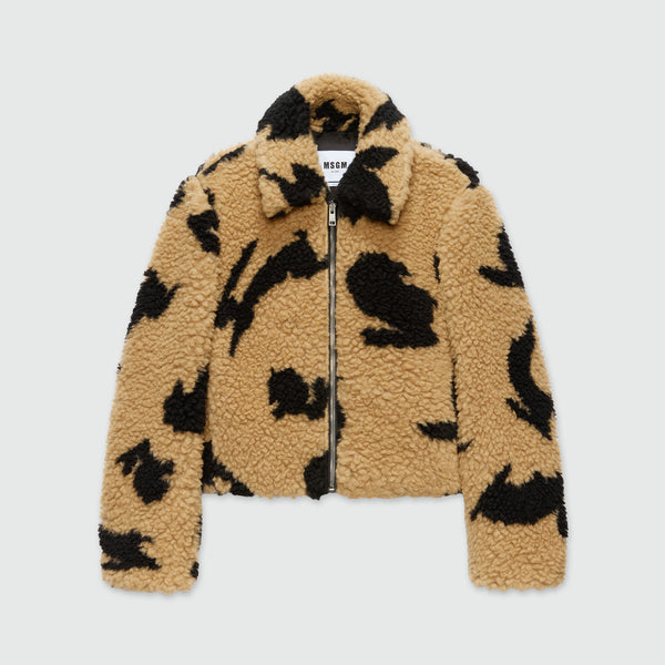 ジャケット MSGM FW24 JACKET WITH ZIP (3742MDG11 24781099) Black denim jacket with multi-colored stitching and threads