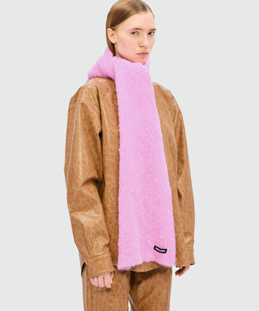 Pink scarf with MSGM logo label
