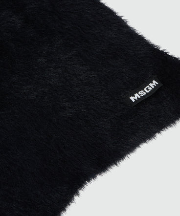Black scarf with MSGM logo label