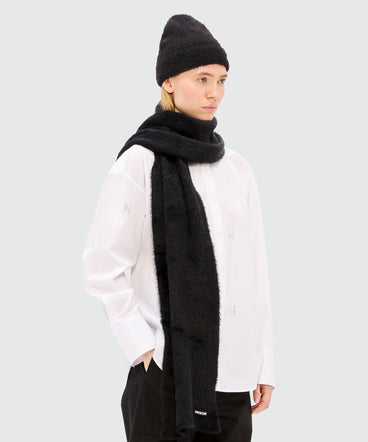 Black scarf with MSGM logo label