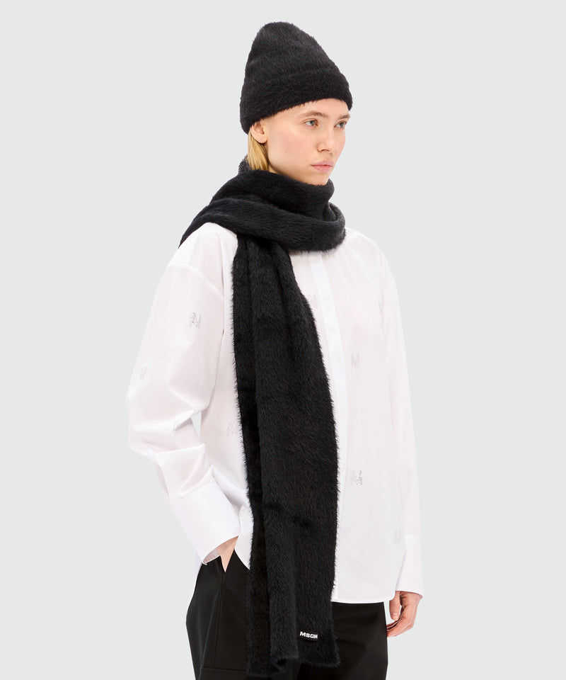 Black scarf with MSGM logo label 99 Women 