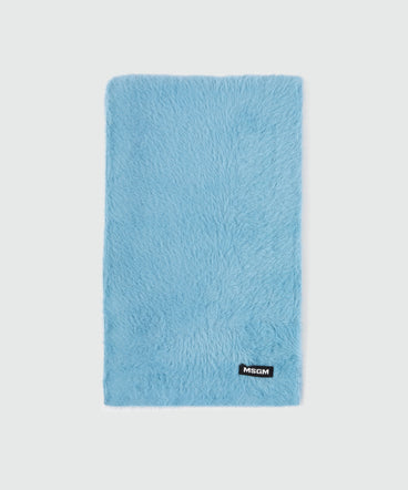 Light blue scarf with MSGM logo label