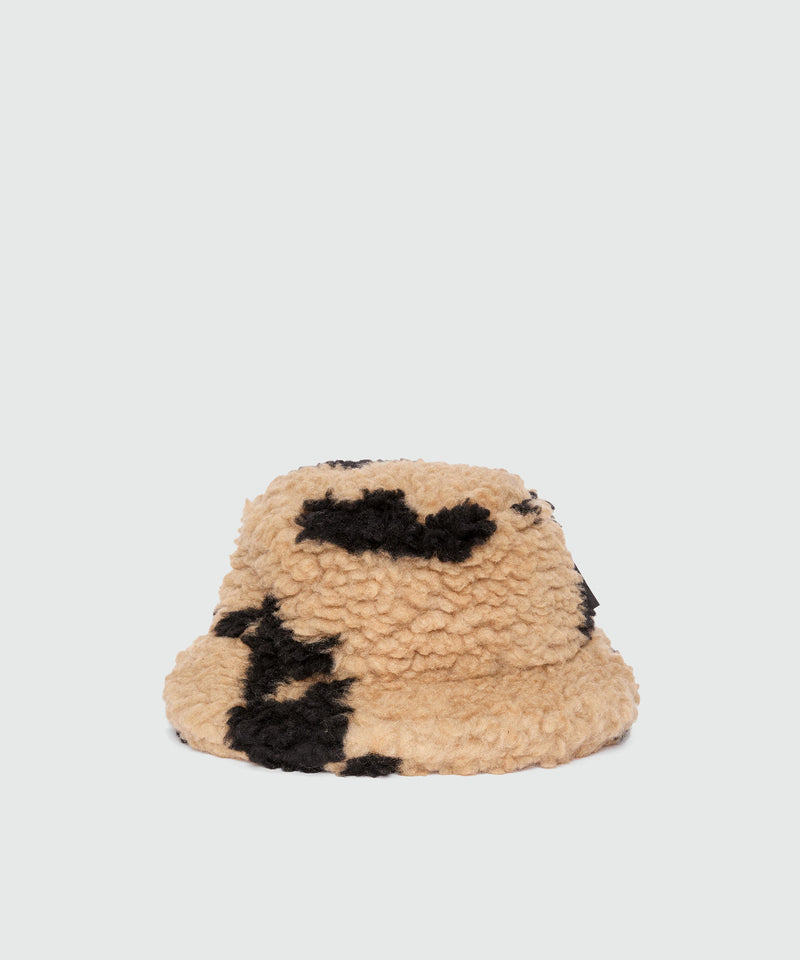 Beige teddy bucket hat with "Follow the Rabbit®" motif 23 Women 