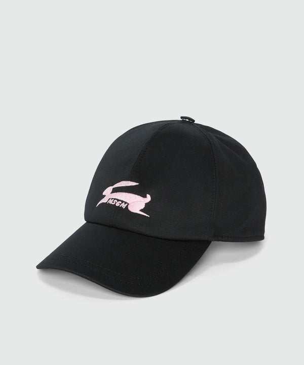 Black baseball cap with embroidery