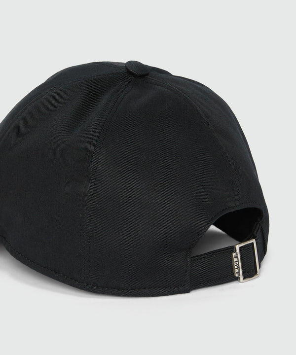 Black baseball cap with embroidery