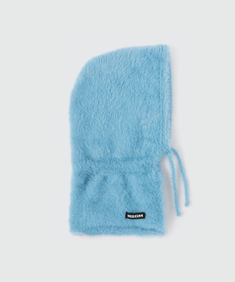 Light blue knitted balaclava with MSGM logo label 82 Women 