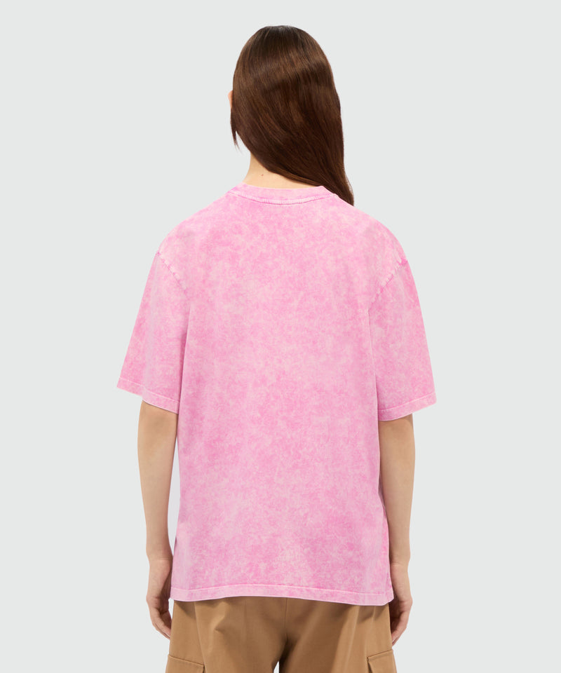 Pink faded cotton T-shirt with "MSGM Concert Bunny" print 12 Women 