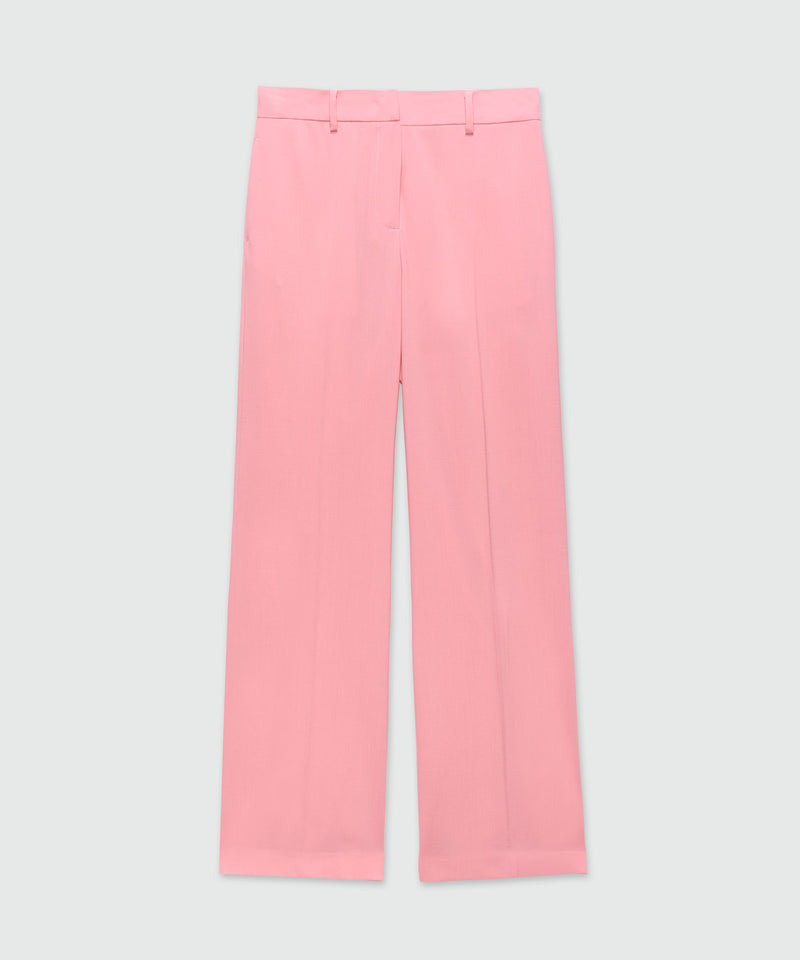 Pink flared trousers in cool wool 12 Women 