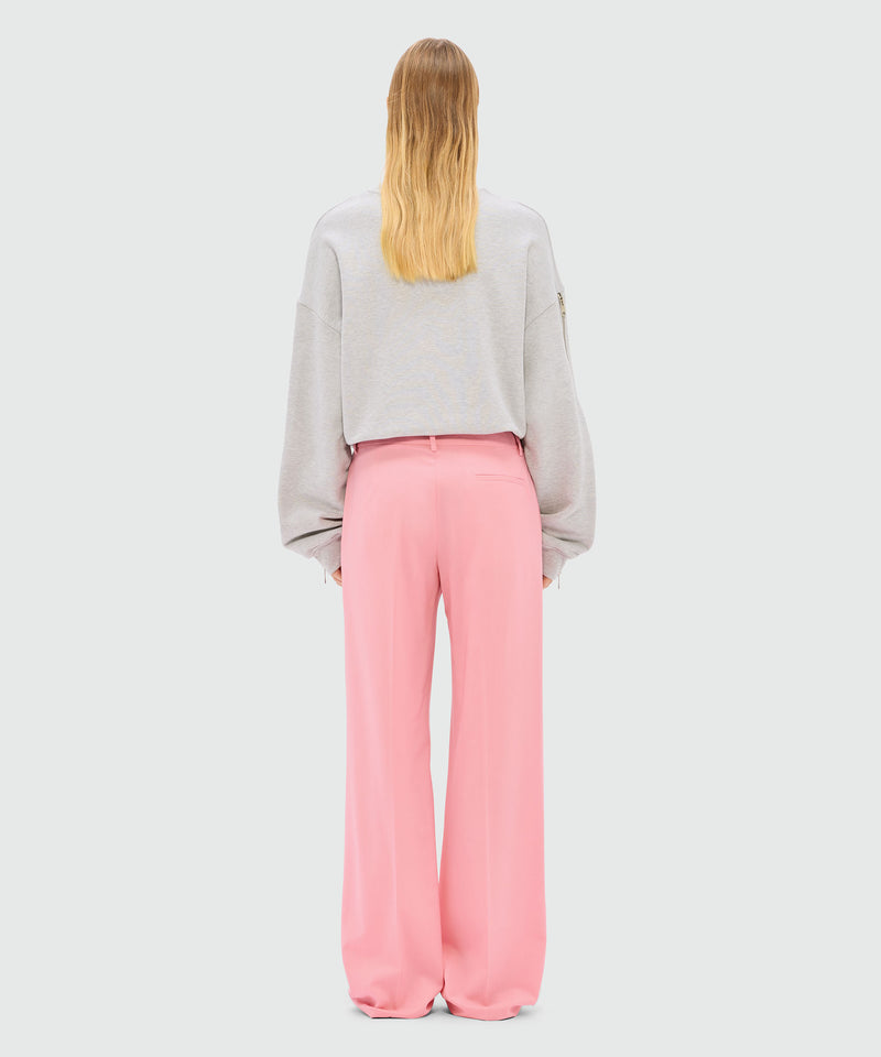 Pink flared trousers in cool wool 12 Women 
