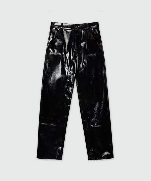 Pantaloni baggy neri in vinile